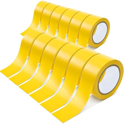 Outus Floor Marking Tapes 2" Width 100' Length Yellow Durable Non Abrasive Tape Tough Floor Tape for Social Distancing, Gyms, Athletics, School, Restaurants, Equipment, Heavy Foot Traffic (3 Rolls) in Saudi Arabia