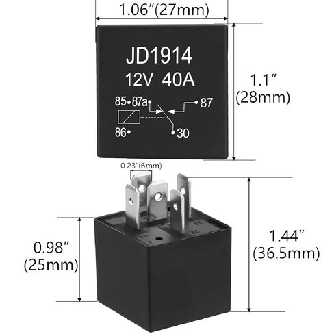 4Pin 5Pin JD1914 مرحل السيارة 12V 24V 40A SPDT مفتاح السيارة وبادئ التشغيل مرحل مقاوم للماء لقارب جرار شاحنة دراجة نارية (4P 24V 40A) in Kuwait