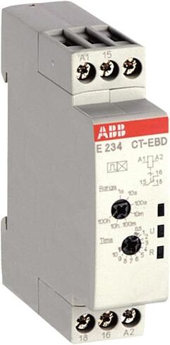 ABB 1SVR500150R0000 مرحل الوقت، 24 - 240 فولت تيار متردد/24 - 48 فولت تيار مستمر، 0.05 ثانية - 100 ساعة in Kuwait