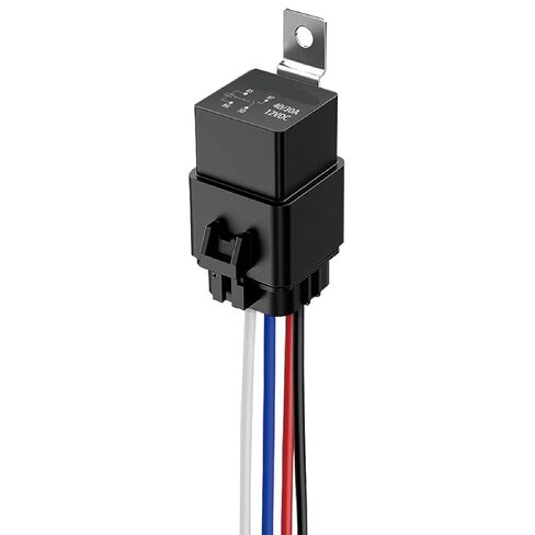 5 حزمة مرحل 4-PIN 40/30AMP 12V DC مرحلات السيارات مرحل مقاوم للماء مع تسخير شديد التحمل 12 AWG أسلاك نحاسية معلب (5 دبوس) in Kuwait