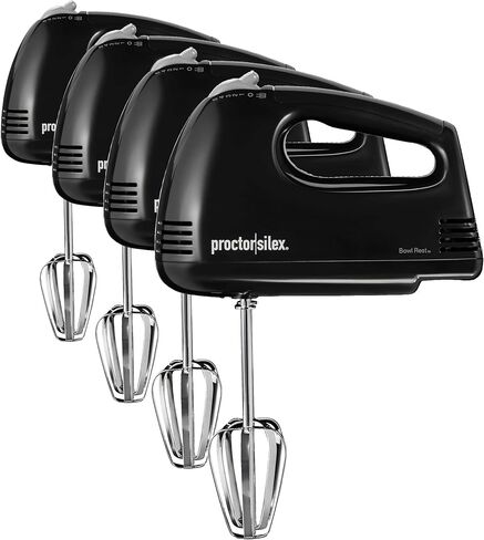 Proctor Silex Easy Mix 5-Speed Electric Hand Mixer with Bowl Rest | Compact and Lightweight | 100 Watts of Peak Power | White | 62515PS in Kuwait