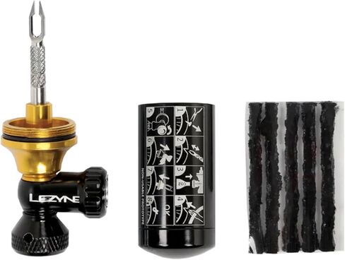 Lezyne, Tubeless CO2 Blaster | CO2 Inflator/Tubeless Bike Tire Repair Kit w/ 2x20g Threaded Cartridges, Black/Gold, Road, Gravel, Mountain, XC, Enduro in Saudi Arabia