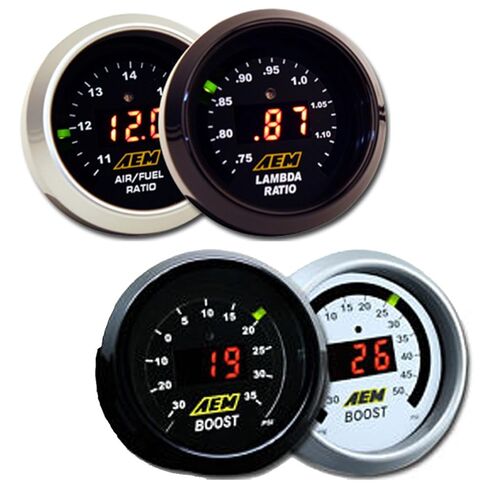 مجموعة أدوات قياس AEM 2 UEGO WideBand Air Fuel Ratio + مقياس الضغط المعزز -30-35psi مع أكواب تثبيت عداد تلقائي من MAPerformance in Kuwait