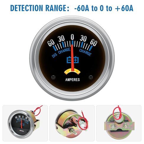 العالمي مقياس التيار الكهربائي DC12V 2-1/6 "52 مللي متر 60-0-60A أمبير متر مقياس لسيارة قارب شاحنة جرار مركبة in Kuwait