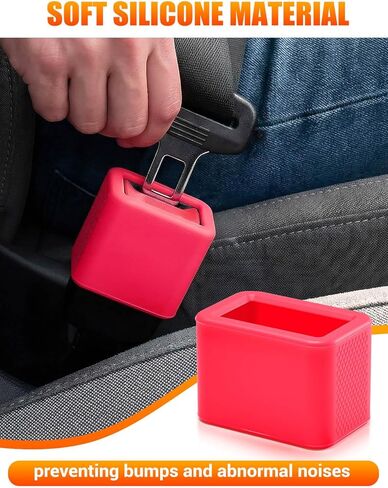 قطعتان من حامل مشبك حزام الأمان المتوهج في الظلام، معزز مشبك حزام الأمان الخلفي من السيليكون لجعل الوعاء قائمًا في وضع مستقيم لسهولة الوصول، ملحقات السيارة الداخلية - تناسب معظم السيارات in Kuwait