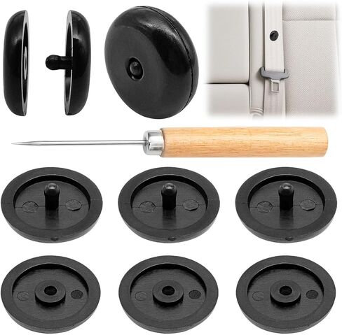 5 Sets Universal Fit Seat Belt Stopper Kit,Beige Snap-on Safety Belt Button Stop,Plastic Seat Belt Button Buckle Clip Stop,Prevent Belt Clip Buckle from Sliding Down (Beige) in Kuwait