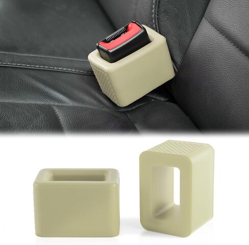 Amiss 2PCS Seat Belt Buckle Holder, Universal Silicone Rear Seat Belt Booster & Fixer for Easy Access, Keeping Receptacle Upright, Car Interior Accessories-Fits Most Cars (Black) in Kuwait