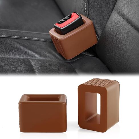 Amiss 2PCS Seat Belt Buckle Holder, Universal Silicone Rear Seat Belt Booster & Fixer for Easy Access, Keeping Receptacle Upright, Car Interior Accessories-Fits Most Cars (Black) in Kuwait