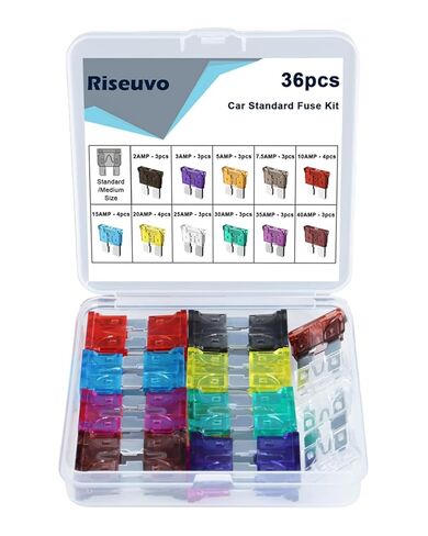 Riseuvo 316 Pcs Car Fuses Kit - Blade Replacement Assortment Fuses for RV, Camper, Boat, Truck, Motorcycle (2A 3A 5A 7.5A 10A 15A 20A 25A 30A 35A 40A) - Standard & Mini & Low Profile Mini Fuse in Kuwait