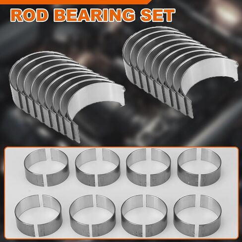 STD Main & Rod Bearing Set Replacement for Chevy LS 4.8 5.3 5.7 6.0 6.2L Engine 1997-2013 LS1 LS2 LS3 V8, Standard Size Crankshaft Connecting Rod Bearing kit MS2199P MB5293SI CB663P in Kuwait
