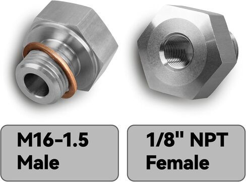 VANEST M16x1.5 Oil Pump Sensor Adapter Kit Compatible with All Chevy GM, LS Engines LS1 LS2 LS3 LSX 5.3L 6.0L 6.2L, Oil Pump Priming Adapter Car Engines Accessories, Stainless Steel 1/8 NPT in Kuwait