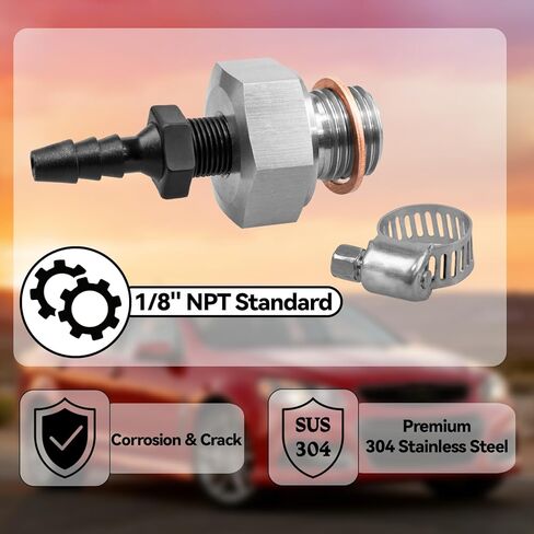 VANEST M16x1.5 Oil Pump Sensor Adapter Kit Compatible with All Chevy GM, LS Engines LS1 LS2 LS3 LSX 5.3L 6.0L 6.2L, Oil Pump Priming Adapter Car Engines Accessories, Stainless Steel 1/8 NPT in Kuwait