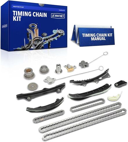 مجموعة سلسلة توقيت المحرك JC Whitney JFBAJCWTCK00071 مع شداد - تناسب DOHC V6 3.6L 3.2L - متوافقة مع Ram 1500 13-19، 1500 Classic 19-20، جيب جراند شيروكي 11-15، دودج تشارجر 11-20 in Kuwait