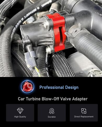 محول صمام BOV لـ 2013-2025 Ford Fiesta، Mustang، Escape، Edge/Sport/ST، Bronco Sport، Maverick، Transit Connect 1.5L 1.6L 2.0L 2.3L 2.7L EcoBoost Engine-CNC الألومنيوم الأحمر in Kuwait