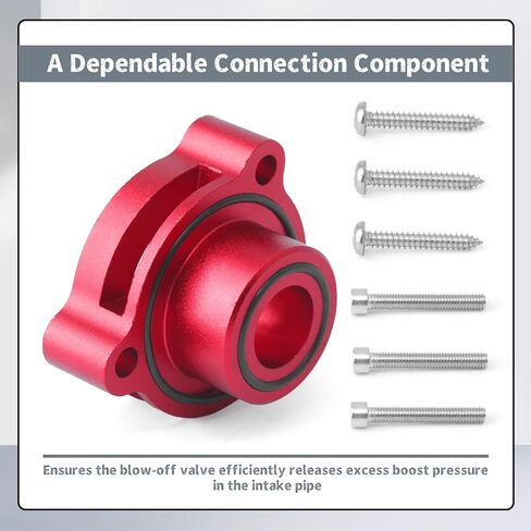 Blow Off Valve Adapter Replacement for Chevy Silverado Colorado for GMC Sierra Canyon for Cadillac CT4 2.7L Turbo 2019 2020 2021 2022 2023 2024 2025, Aluminum Red Replacement for BOV Adapter in Kuwait