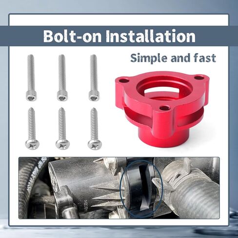 Blow Off Valve Adapter Replacement for Chevy Silverado Colorado for GMC Sierra Canyon for Cadillac CT4 2.7L Turbo 2019 2020 2021 2022 2023 2024 2025, Aluminum Red Replacement for BOV Adapter in Kuwait