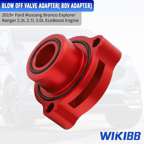 محول صمام النفخ BOV متوافق مع 2019+ Ford Mustang Bronco Explorer Ranger 2.3L 2.7L 3.0L EcoBoost Engine - CNC Billet Aluminium Red in Kuwait