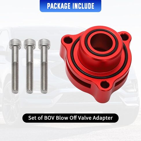 محول صمام النفخ BOV متوافق مع 2019+ Ford Mustang Bronco Explorer Ranger 2.3L 2.7L 3.0L EcoBoost Engine - CNC Billet Aluminium Red in Kuwait