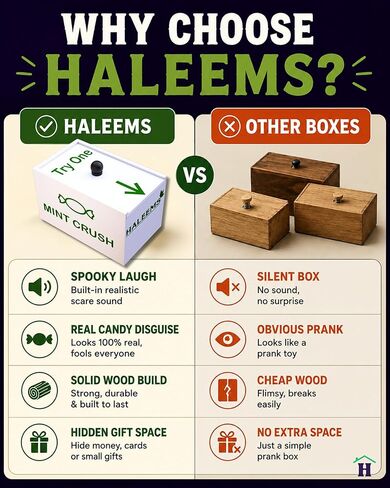 HALEEMS Spider Box Prank، صندوق هدايا Spider Prank، ألعاب مزحة للأطفال، صندوق عنكبوت مزيف، صندوق تخويف العنكبوت، مزح in Kuwait