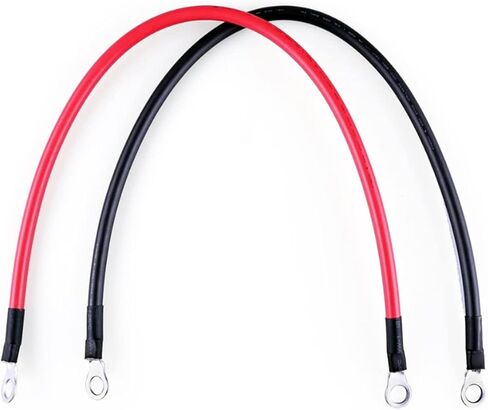 Battery Cables Set 8AWG 12 Inch Power cord Battery inverter jumper cables 12in with 3/8" Lugs Terminals (1 Positive & 1 Negtive) for Car Marine Solar ATV Lawn Mower RV Motorcycle in Kuwait