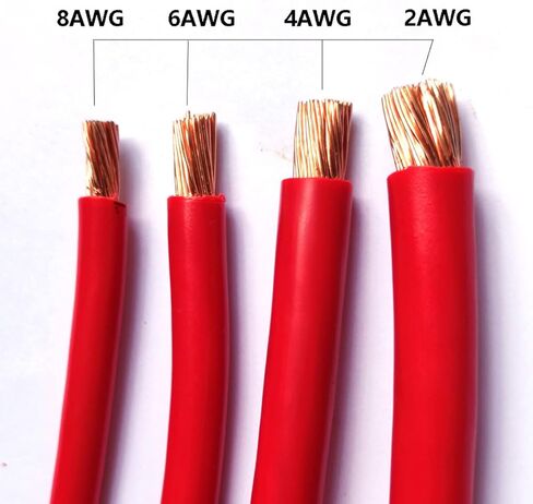 Battery Cables Set 8AWG 12 Inch Power cord Battery inverter jumper cables 12in with 3/8" Lugs Terminals (1 Positive & 1 Negtive) for Car Marine Solar ATV Lawn Mower RV Motorcycle in Kuwait