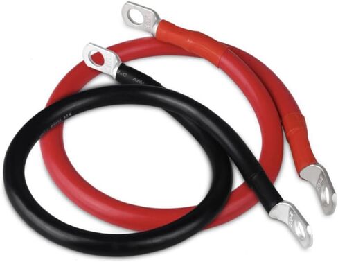 Battery Cables Set 8AWG 12 Inch Power cord Battery inverter jumper cables 12in with 3/8" Lugs Terminals (1 Positive & 1 Negtive) for Car Marine Solar ATV Lawn Mower RV Motorcycle in Kuwait