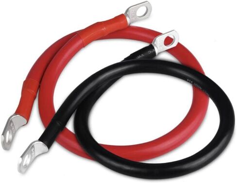 Battery Cables Set 8AWG 12 Inch Power cord Battery inverter jumper cables 12in with 3/8" Lugs Terminals (1 Positive & 1 Negtive) for Car Marine Solar ATV Lawn Mower RV Motorcycle in Kuwait