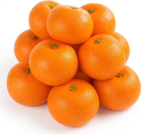 HAKSEN 12 PCS Fake Oranges, Artificial Fruits for Decoration Lifelike Fake Fruit Faux Oranges for Home Kitchen Cabinet Decor Photography Prop in Saudi Arabia