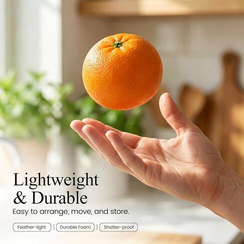 HAKSEN 12 PCS Fake Oranges, Artificial Fruits for Decoration Lifelike Fake Fruit Faux Oranges for Home Kitchen Cabinet Decor Photography Prop in Saudi Arabia