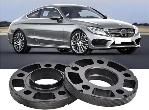 Embers Compatible For Mercedes-Benz C-Class Black 5x112 CB 66.6mm Wheel Spacers Rims Hub Adapters Forged Aluminum Alloy 2 Pieces(Black 20mm 2PCS) in Kuwait