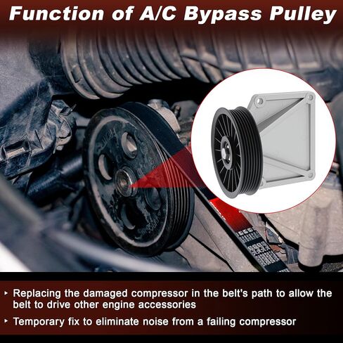 34237 A/C Compressor Bypass Pulley for Dodge Dakota 1996-2002 for Jeep Cherokee 1996-2000 for Jeep Wrangler 1997-1999 Air Conditioning Eliminator Pull in Kuwait