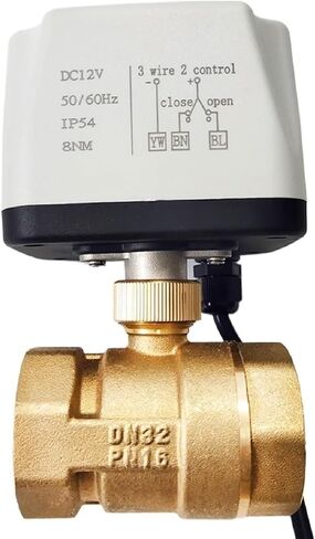 1-1/4" Electric auto control ball valve power failure return with 24V, DN32 Spring return Electric water valve for water tank (Power Off Return AC220V) in Kuwait