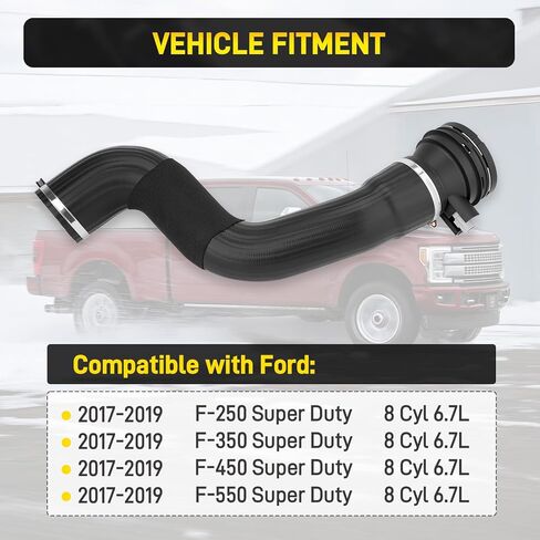 ترقية HC3Z-6F073-B توربو Intercooler Outlet Tube خرطوم عدة متوافقة مع Ford F-250 F-350 F-450 F-550 Super Duty 6.7L Powerstroke Diesel 2017-2019 استبدال أنبوب مخرج مبرد الهواء المسؤول in Kuwait