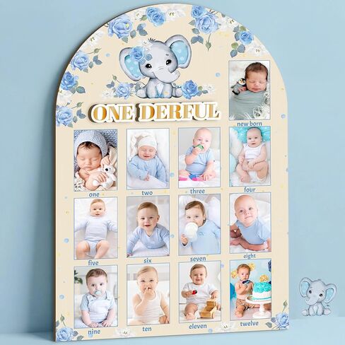R HORSE My First Year Photo Display Wood Board, Baby’s First Year Picture Frame 12 Months Milestone Board Photo Frame Neutral Baby Keepsake Frame Boho Sun 1st Birthday Nursery Decor Gift for Boy Girl in Saudi Arabia