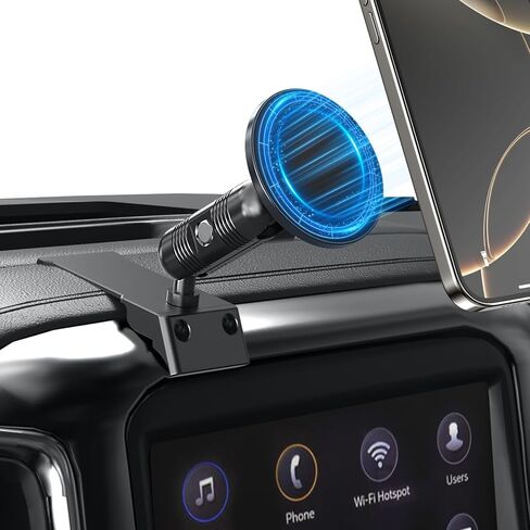 حامل هاتف مغناطيسي متوافق مع 2019-2026 Chevy Silverado HD، 2019-2021 GMC Sierra 1500 و2020-2023 Sierra HD مع شاشة 7 بوصة/8 بوصة، حامل هاتف معدني يدعم جميع الهواتف الذكية in Kuwait