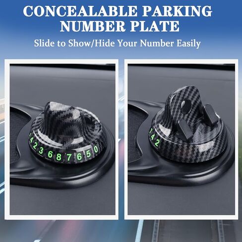 3-in-1 Multifunctional Car Anti-Slip Mat, 360° Rotating Phone Holder with Hidden Parking Number Plate, PVC Dashboard Mat, Fit for Cars, Trucks, SUVs in Kuwait