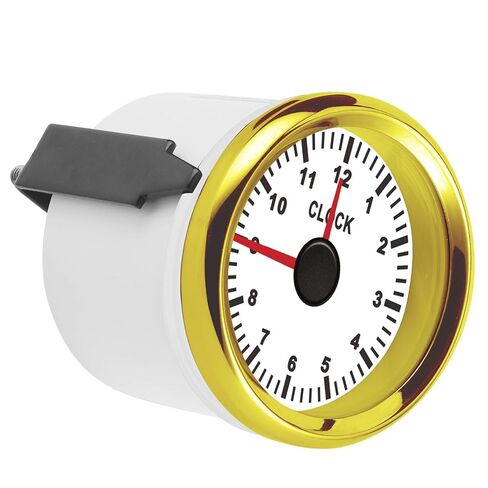 Universal Red Backlight 2in Clock Gauge Instrument 0–12 Hourmeter for Car Boat Yacht (Gold Frame on White Background) in Saudi Arabia