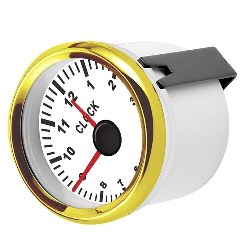 Universal Red Backlight 2in Clock Gauge Instrument 0–12 Hourmeter for Car Boat Yacht (Gold Frame on White Background) in Saudi Arabia