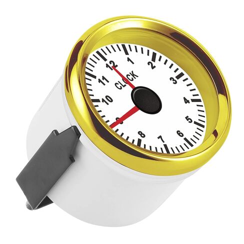 Universal Red Backlight 2in Clock Gauge Instrument 0–12 Hourmeter for Car Boat Yacht (Gold Frame on White Background) in Saudi Arabia