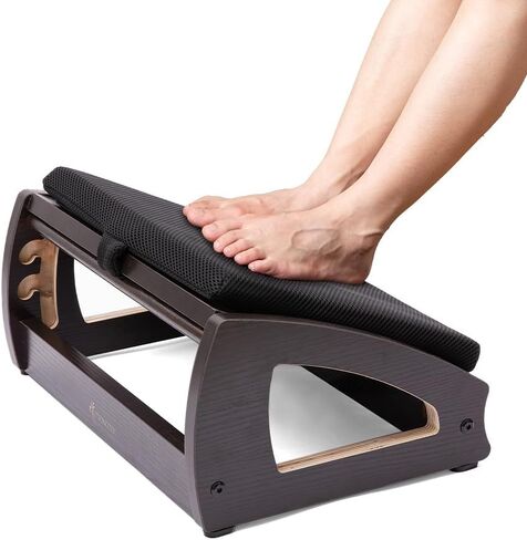 StrongTek Ergonomic Under Desk Footrest, 3 Adjustable Heights Wooden Office Footrest, Large Anti-Slip Surface, Improves Posture and Blood Circulation, up to 400lbs (Natural) in Kuwait