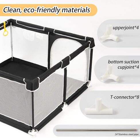 TOMBOSS Baby playpen, Sturdy, Easy to Assemble, 50"x50"x27"Indoor and Outdoor Child Pen,Sturdy Large Baby Game Enclosure.(with a Storage Bag Cloth) in Saudi Arabia