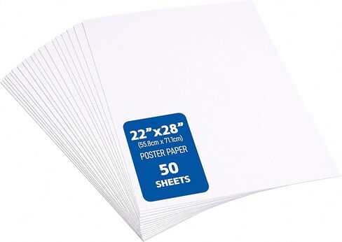 Flipside Products 22" x 28" Poster Paper, Bright White, Acid-Free, 50 Sheets – Heavyweight Large Format Paper for Signs, Crafts, School & Retail Displays in Kuwait