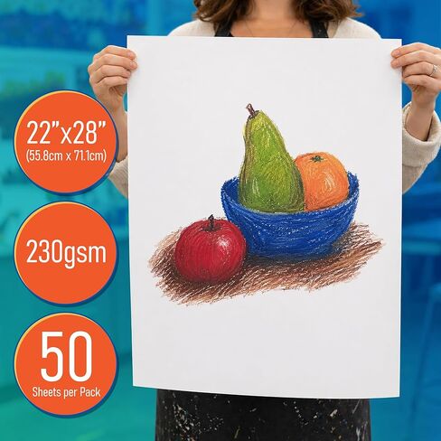 Flipside Products 22" x 28" Poster Paper, Bright White, Acid-Free, 50 Sheets – Heavyweight Large Format Paper for Signs, Crafts, School & Retail Displays in Kuwait
