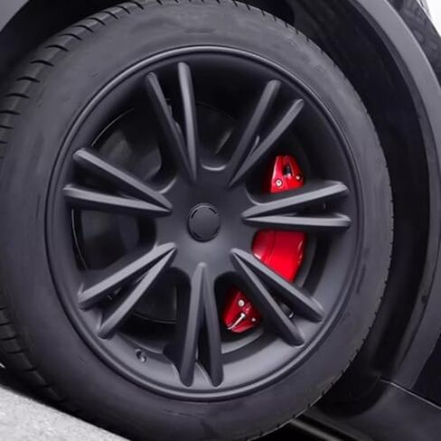 Brake Caliper Covers Replacement for Juniper 19 20in Wheels hub, Compatible with AWD Model, Crafted from Aluminum Alloy, Front and Rear Caliper Covers Set with Stickers (Red) in Saudi Arabia