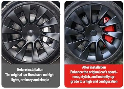 Brake Caliper Covers Replacement for Juniper 19 20in Wheels hub, Compatible with AWD Model, Crafted from Aluminum Alloy, Front and Rear Caliper Covers Set with Stickers (Red) in Saudi Arabia