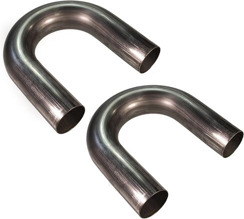 System1 Design Mandrel Bent 304 أنبوب من الفولاذ المقاوم للصدأ 180 درجة 1.75 بوصة OD - 2.625 بوصة أنبوب عادم نصف قطر منحني، 16 مقياس - نظام عادم أمريكي الصنع (عبوتان) in Kuwait