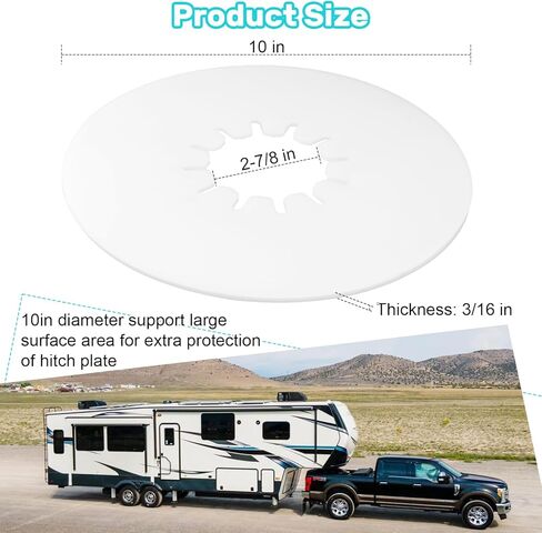 5th Wheel Lube Plate, 10-Inch Heavy-Duty Nylon Grease-Free Hitch Pad for Fifth Wheel RV Trailers, Campers, and Tow Vehicles in Kuwait