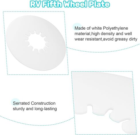 5th Wheel Lube Plate, 10-Inch Heavy-Duty Nylon Grease-Free Hitch Pad for Fifth Wheel RV Trailers, Campers, and Tow Vehicles in Kuwait
