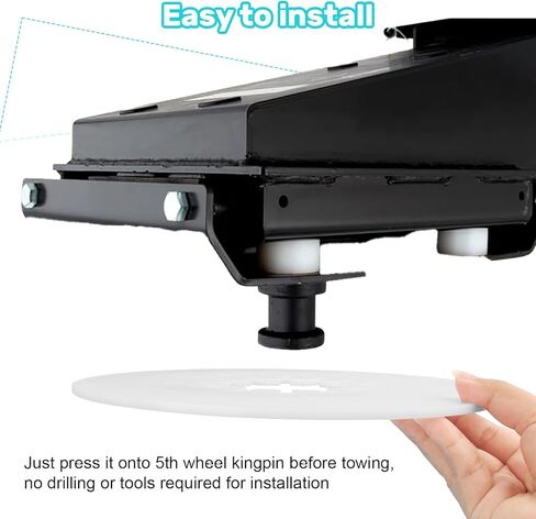 5th Wheel Lube Plate, 10-Inch Heavy-Duty Nylon Grease-Free Hitch Pad for Fifth Wheel RV Trailers, Campers, and Tow Vehicles in Kuwait