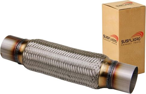 Exhaust Flex Pipe Universal Type 100% Stainless Steel For Heavy Duty and Cars (1 PC, 2.5X8X12 Clamps) in Saudi Arabia